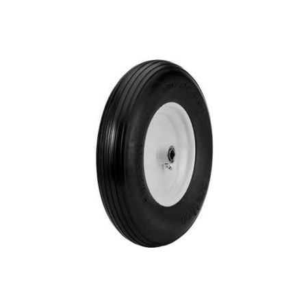 Marathon Industries Marathon 00063 4.80/4.00-8 Ribbed Tread Flat Free Cart Tire - 3" Centered - 3/4" Bearings 63